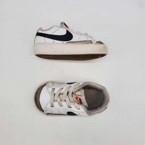 Nike Shoes Toddler 5c Blazer Low 77 Kids White Gray Black Strap DA4076-101 - Picture 10 of 10